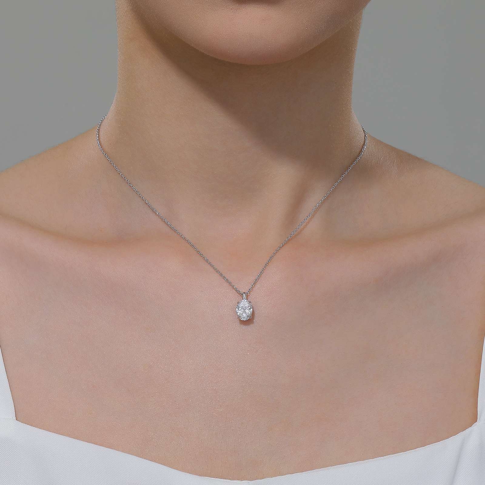 LAFONN Oval Solitaire Necklace P0272CLP20