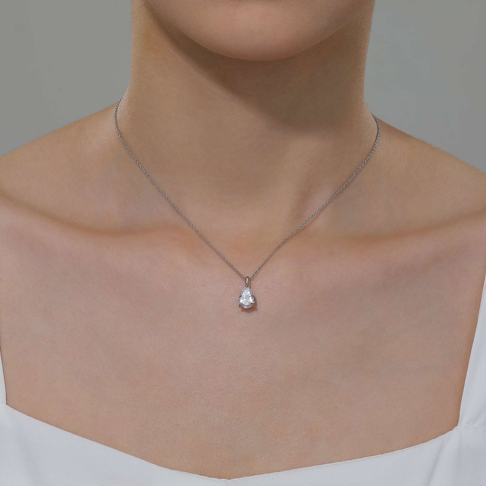 LAFONN Pear-Shaped Solitaire Necklace P0273CLP20