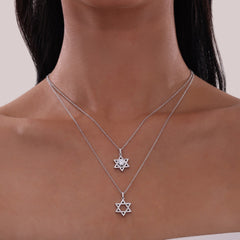 LAFONN 0.54 CTW Star of David Pendant Necklace P0310CLP20