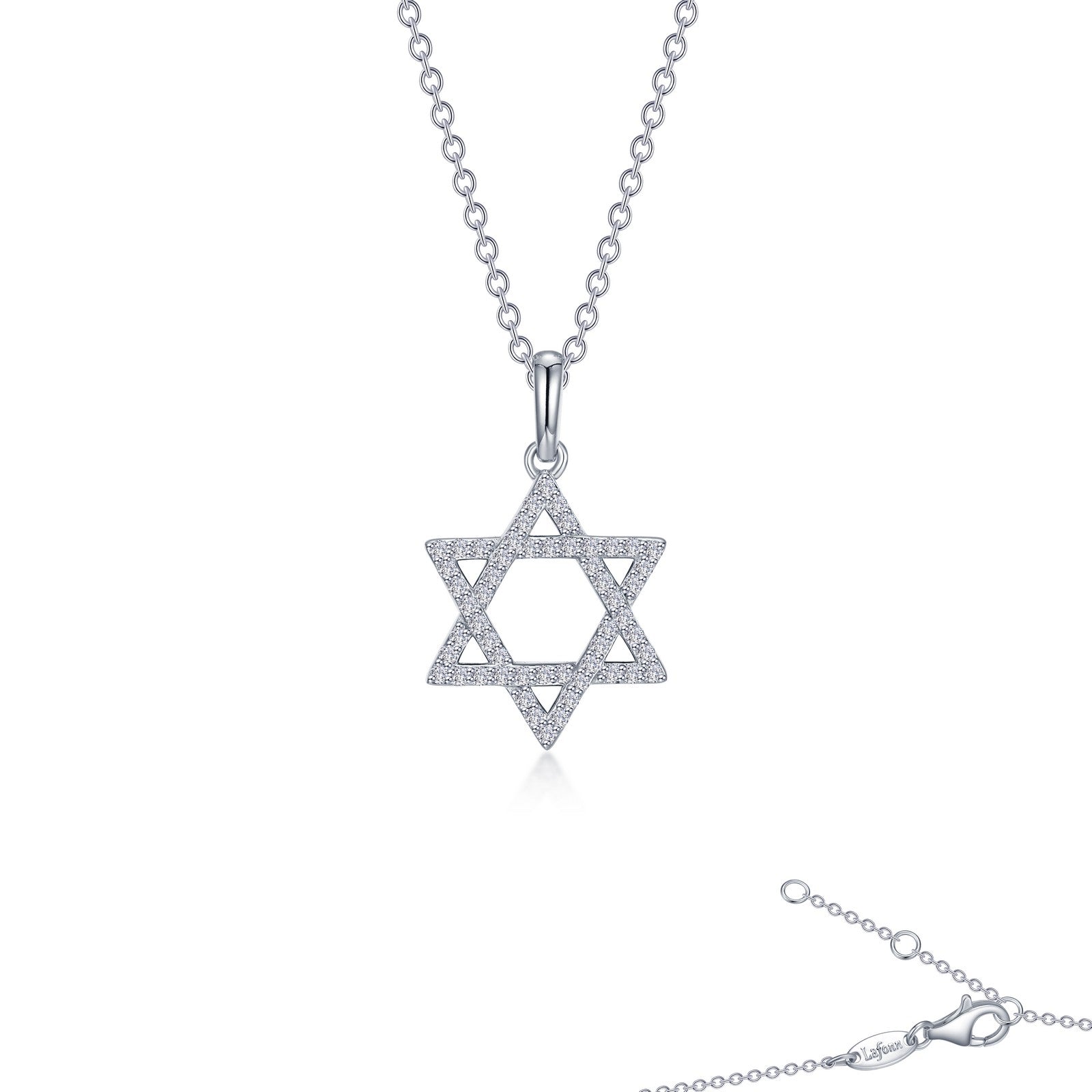 LAFONN 0.54 CTW Star of David Pendant Necklace P0310CLP20