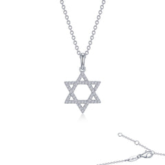 LAFONN 0.54 CTW Star of David Pendant Necklace P0310CLP20