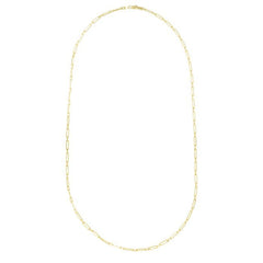 Yellow Gold Polished Alternating Paperclip Link Anklet