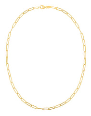 Yellow Gold Polished Solid Paperclip Bracelet