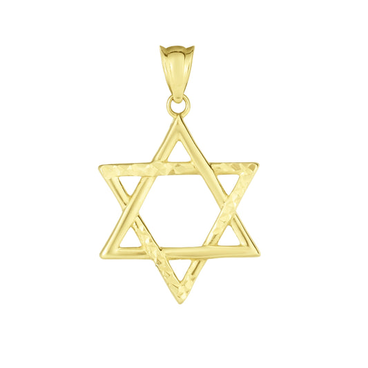 Yellow Gold Diamond Cut/ Textured Religious Charm