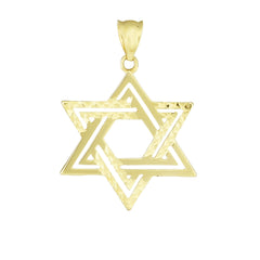 Yellow Gold Diamond Cut/ Textured Religious Charm