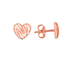Rose Gold Polished Love Themed Earring