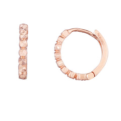 Rose Gold Diamond Cut/ Textured Huggies Earring