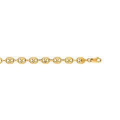 Yellow Gold Polished Lite Puffed Mariner Necklace