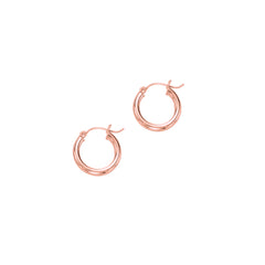 Rose Gold Polished Classic Polished Hoop Earring