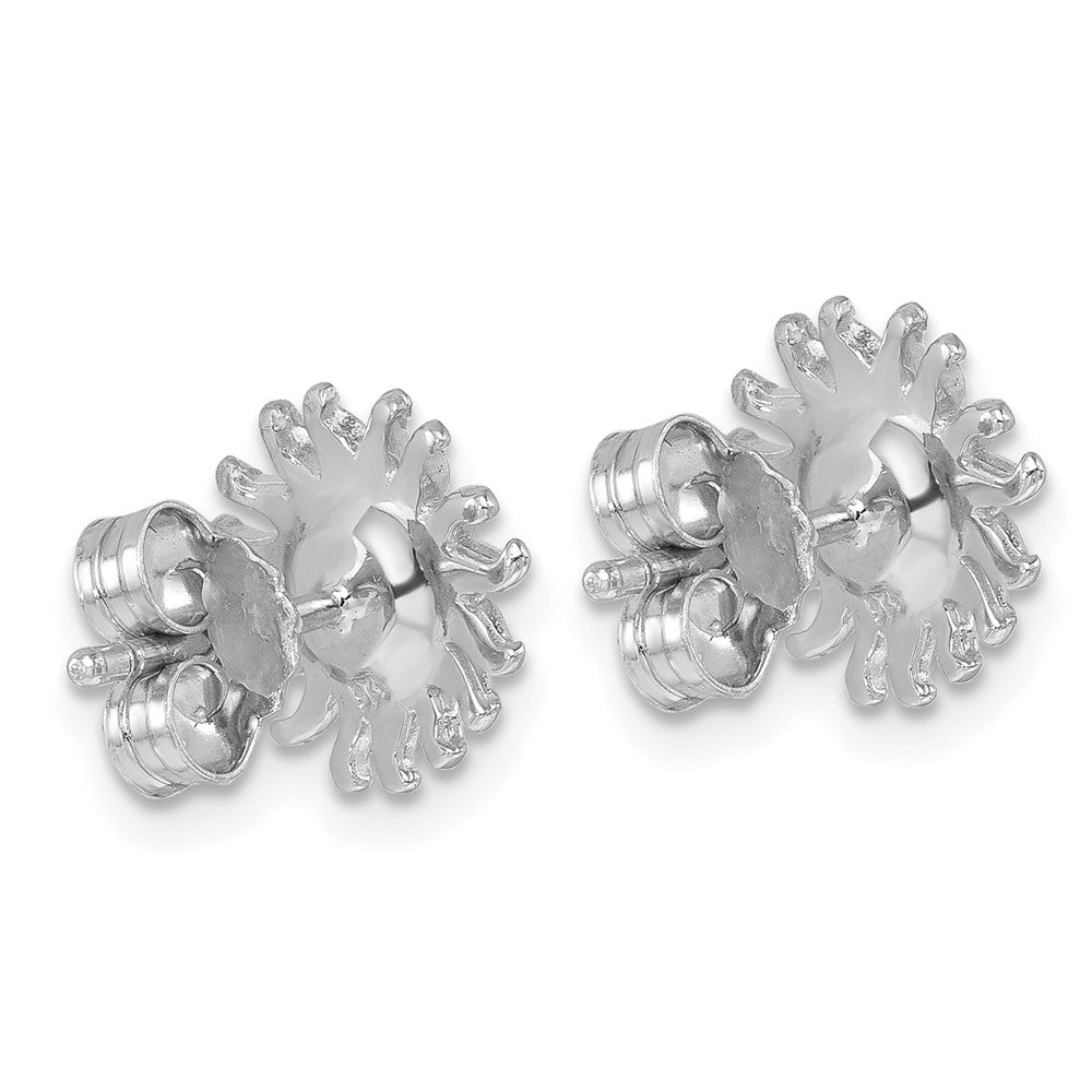 PLE-487 Sterling Silver Rhodium-Plated Polished Yellow Crystal Sun Post Earrings