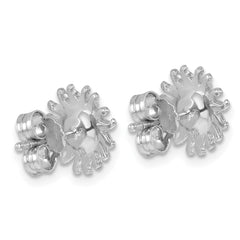 PLE-487 Sterling Silver Rhodium-Plated Polished Yellow Crystal Sun Post Earrings