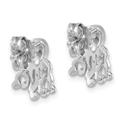 PLE-649 Sterling Silver Rhodium-plated Polished Octopus Post Earrings