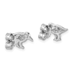 PLE-650 Sterling Silver Rhodium-plated Antiqued Sandpiper Post Earrings