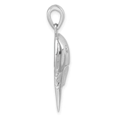 Sterling Silver Rhodium-plated Polished Horseshoe Crab Pendant PLP-013