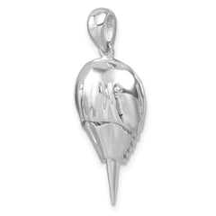 Sterling Silver Rhodium-plated Polished Horseshoe Crab Pendant PLP-013