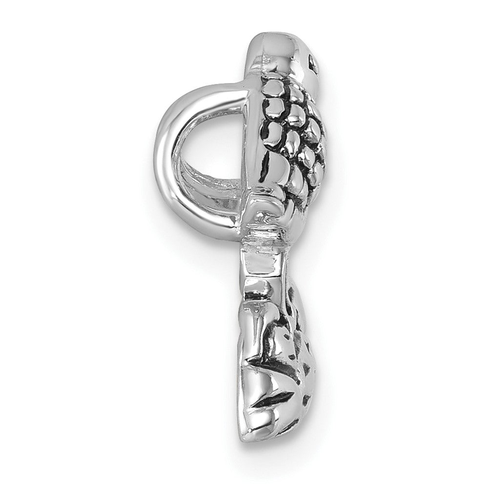 Sterling Silver Rhodium-plated Antiqued Sandpiper Chain Slide PLP-019