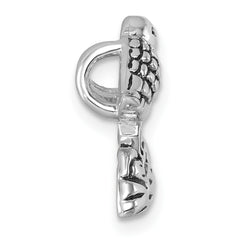 Sterling Silver Rhodium-plated Antiqued Sandpiper Chain Slide PLP-019