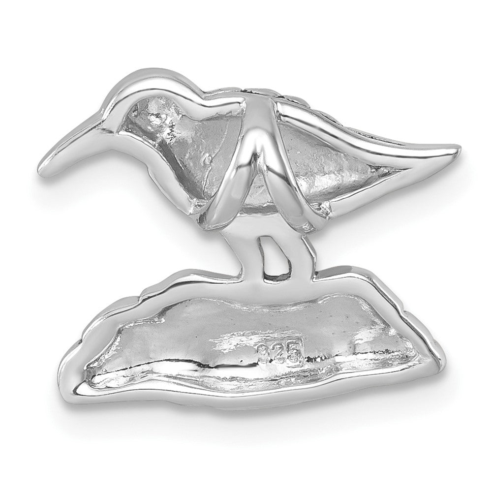 Sterling Silver Rhodium-plated Antiqued Sandpiper Chain Slide PLP-019