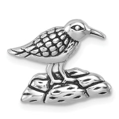 Sterling Silver Rhodium-plated Antiqued Sandpiper Chain Slide PLP-019