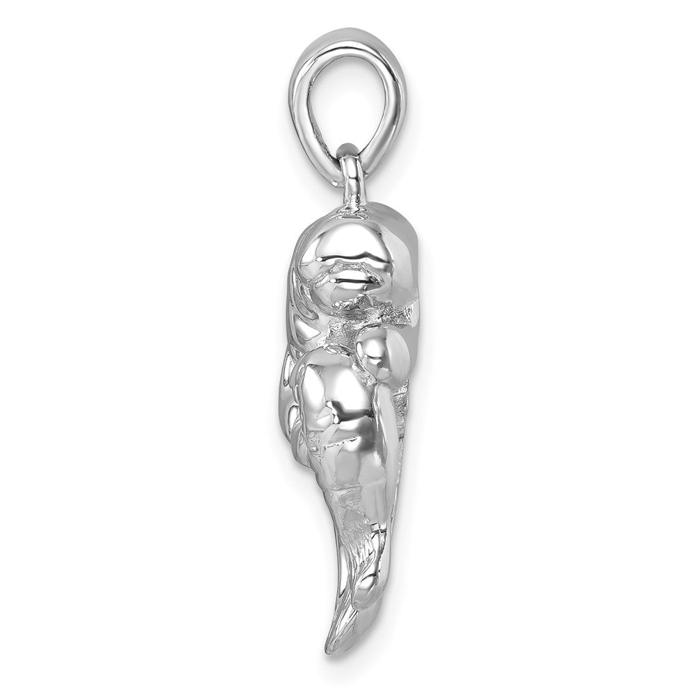 Sterling Silver Rhodium-plated Polished Manatee and Baby Pendant PLP-028