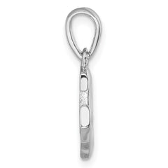 Sterling Silver Rhodium-Plated Polished Anchor Pendant PLP-031