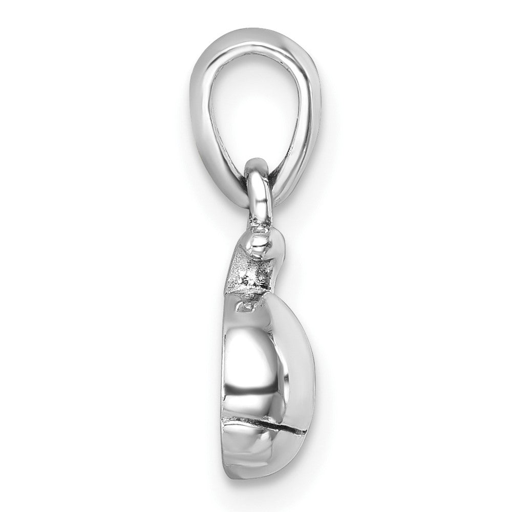 Sterling Silver Rhodium-Plated Polished Whale Pendant PLP-040