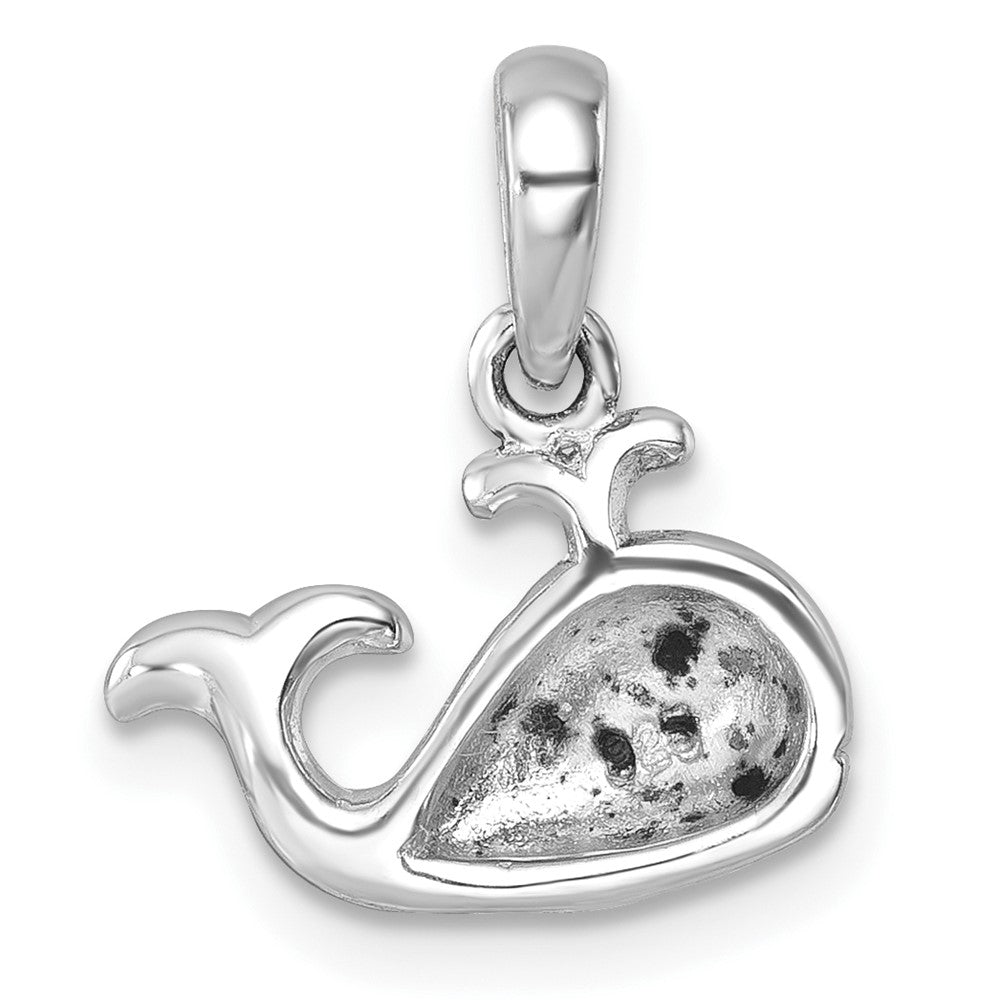 Sterling Silver Rhodium-Plated Polished Whale Pendant PLP-040