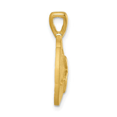 Sterling Silver Rhodium-plated Gold-tone Polished and Brushed Sand Dollar Pendant PLP-043V