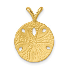 Sterling Silver Rhodium-plated Gold-tone Polished and Brushed Sand Dollar Pendant PLP-043V