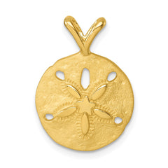 Sterling Silver Rhodium-plated Gold-tone Polished and Brushed Sand Dollar Pendant PLP-043V