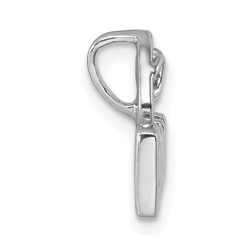 Sterling Silver Rh-Plated Polished Double Flipflop & 'Beach' Chain Slide PLP-101