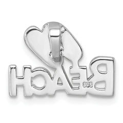 Sterling Silver Rh-Plated Polished Double Flipflop & 'Beach' Chain Slide PLP-101