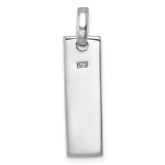 Sterling Silver Rhodium-Plated Antiqued Swimming Turtles Rectangle Pendant PLP-407