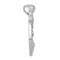 Sterling Silver Rhodium-plated Polished Octopus and Starfish Sea Life Scene Pendant PLP-428