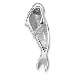 Sterling Silver Rhodium-plated Polished CZ Eye Harbor Seal Pendant PLP-440