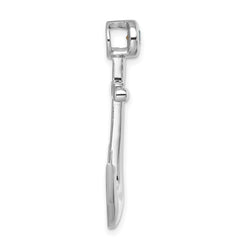Sterling Silver Rhodium-Plated Polished Crystal Anchor Chain Slide PLP-465