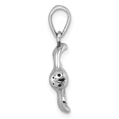 Sterling Silver Rhodium-plated Polished Cownose Stingray Pendant PLP-897