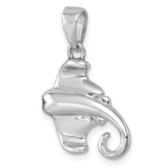 Sterling Silver Rhodium-plated Polished Cownose Stingray Pendant PLP-897