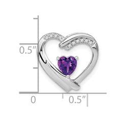 Sterling Silver Rhodium-plated Amethyst and Diamond Pendant PM7018-AM-005-SSA