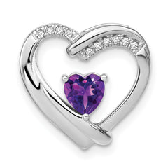 Sterling Silver Rhodium-plated Amethyst and Diamond Pendant PM7018-AM-005-SSA