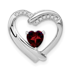 Sterling Silver Rhodium-plated Garnet and Diamond Pendant PM7018-GA-005-SSA