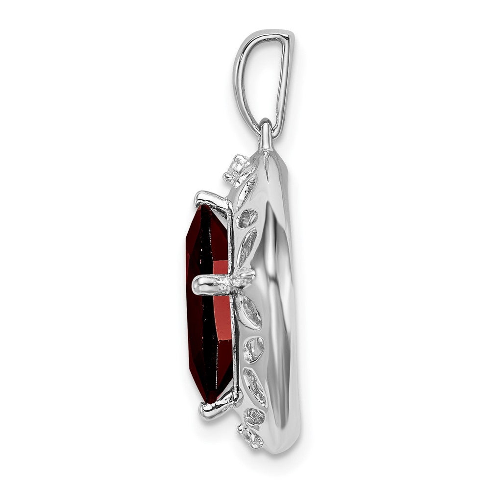 Sterling Silver Garnet and Diamond Pendant PM7078-GA-002-SSA