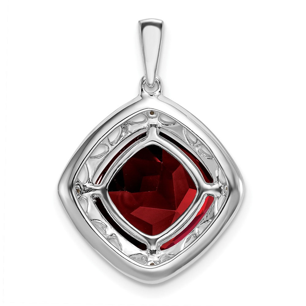 Sterling Silver Garnet and Diamond Pendant PM7078-GA-002-SSA