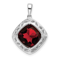 Sterling Silver Garnet and Diamond Pendant PM7078-GA-002-SSA