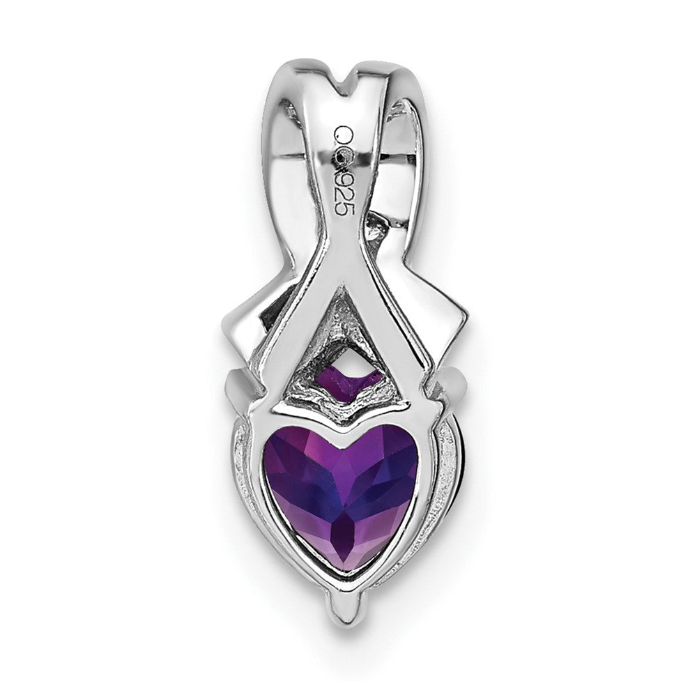 Sterling Silver Rhodium-plated Amethyst and Diamond Pendant PM7401-AM-003-SSA