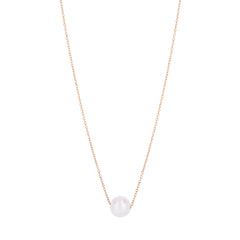Rose Gold Diamond Cut/ Textured Gold & Pearl Fashion Necklace