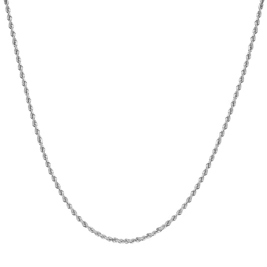 White Platinum Diamond Cut/ Textured Diamond Cut Rioe Necklace