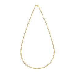 Tri-color Gold Polished Pave Valentino Chain Necklace