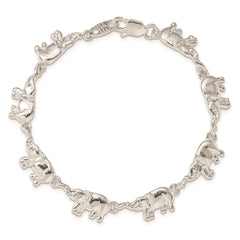 Sterling Silver Elephants Bracelet QA1-7