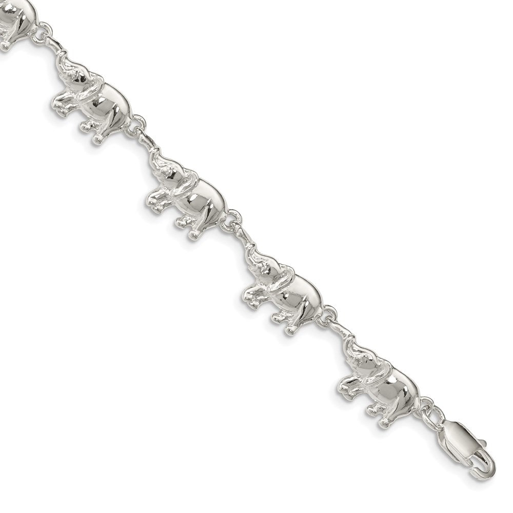 Sterling Silver Elephants Bracelet QA1-7